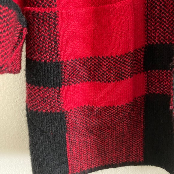 SOLD - Talbots Plaid Cotton Blend Notch Collar Sweater Jacket - Picture 4 of 7